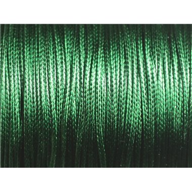 Bobine 90 mètres - Fil Cordon Coton Ciré 1mm Vert Empire 