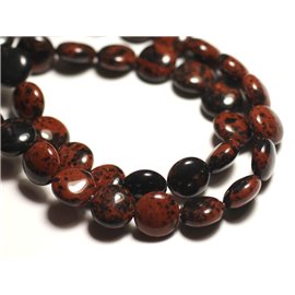 Thread 39cm approx 39pc - Stone Beads - Mahogany Brown Obsidian Palets 10mm 