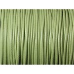 Bobine 90 mètres - Fil Cordon Coton Ciré 1.5mm Vert clair Anis 