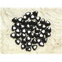 Fil 39cm 72pc env - Perles de Pierre - Hématite Coeurs 6mm 