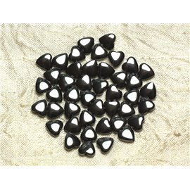 Hilo 39cm 72pc aprox - Cuentas de Piedra - Corazones Hematites 6mm 