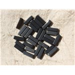 Fil 39cm 30pc env - Perles de Pierre - Hématite Rectangles Tubes 13x4mm 