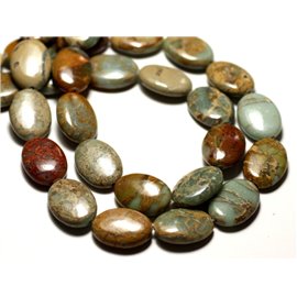 Hilo 39cm 21pc aprox - Cuentas de Piedra - Jasper Aqua Terra Sediment Oval 18x13mm