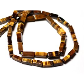 Gewinde 34 cm ca. 36 Stück - Steinperlen - Tiger Eye Cubic Rectangles 6-11 mm - 8741140012912 