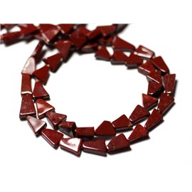 Hilo 36cm aprox 60pc - Cuentas de Piedra - Jaspe Rojo 5-6mm Triángulos - 8741140013148 