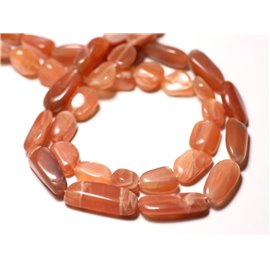 Hilo 33cm 26-31pc aprox - Cuentas de Piedra - Aceitunas Rosa Sol Piedra de Luna 8-14mm - 8741140012622 