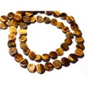 Fil 35cm 53pc env - Perles de Pierre - Oeil de Tigre Palets 6-7mm - 8741140012813 