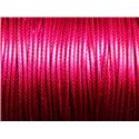 Bobine 90 mètres - Fil Cordon Coton Ciré enduit 2mm Rose Fuchsia Framboise 