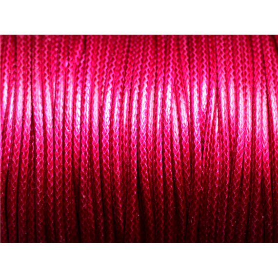 Bobine 90 mètres - Fil Cordon Coton Ciré enduit 2mm Rose Fuchsia Framboise 