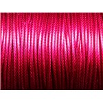 Bobine 90 mètres - Fil Cordon Coton Ciré enduit 2mm Rose Fuchsia Framboise 