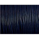 Bobine 90 mètres - Fil Cordon Coton Ciré enduit 2mm Bleu Marine Nuit 