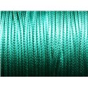 Bobine 90 mètres - Fil Cordon Coton Ciré enduit 2mm Vert Turquoise Emeraude 