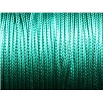 Bobine 90 mètres - Fil Cordon Coton Ciré enduit 2mm Vert Turquoise Emeraude 