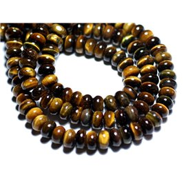 Gewinde ca. 39cm 80pc - Steinperlen - Tiger Eye Rondelles 8x5mm 