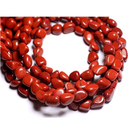 Faden 39cm ca. 44pc - Steinperlen - Red Jasper Nuggets 6-9mm 