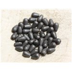 Fil 39cm 42pc env - Perles de Pierre - Hématite Mat Gouttes 9x6mm 