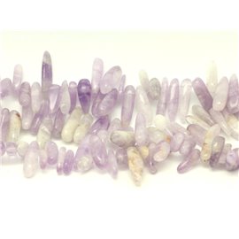 Gewinde 39cm ca. 70 Stück - Steinperlen - Leichter Amethyst Rocailles Chips Sticks 12-22mm 