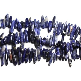 Fil 39cm 80pc env - Perles de Pierre - Sodalite Rocailles Chips Batonnets 12-25mm