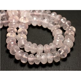 Thread 39cm 61pc approx - Stone Beads - Rose Quartz Faceted Rondelles 10x6mm 