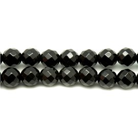 Hilo 39cm aprox 93pc - Cuentas de piedra - Bolas facetadas de ónix negro 4mm 