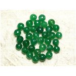 Fil 39cm 48pc env - Perles de Pierre - Onyx Vert Boules Facettées 8mm 