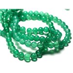 Fil 39cm 46pc environ - Perles Pierre - Onyx Vert Boules 8mm