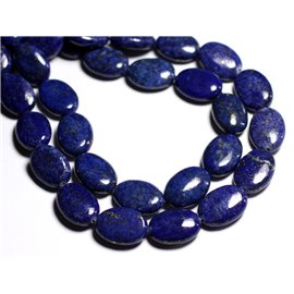 Gewinde ca. 39cm 21pc - Steinperlen - Lapislazuli Oval 18x13mm 