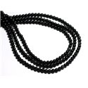 Fil 39cm 90pc env - Perles de Pierre - Obsidienne noire arc en ciel Boules 3-4mm 