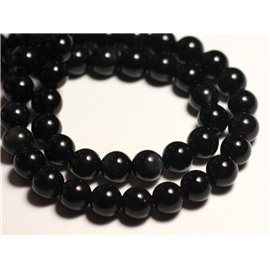 Thread 39cm 61pc approx - Stone Beads - Rainbow black obsidian Balls 6mm 