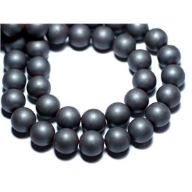 Hilo 39cm 46pc aprox - Cuentas de Piedra - Bolas de 8mm Hematite Mate esmerilado 