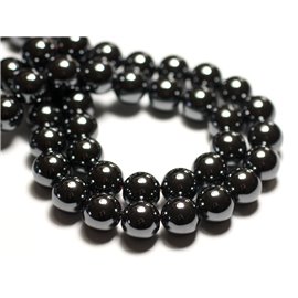 Thread 39cm approx 63pc - Stone Beads - Hematite Balls 6mm 