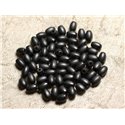 Fil 39cm 63pc env - Perles de Pierre - Hématite Mat Olives 6x4mm 