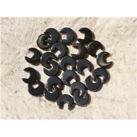 Fil 39cm 65pc env - Perles Pierre - Hematite Forme C Pac Man Croissant Lune 10mm