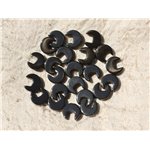 Fil 39cm 65pc env - Perles Pierre - Hematite Forme C Pac Man Croissant Lune 10mm