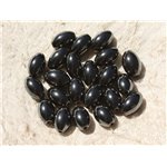 Fil 39cm 32pc env - Perles de Pierre - Hématite Olives 11x7mm 