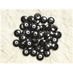 Fil 39cm 130pc env - Perles de Pierre - Hématite Rondelles 6x3mm