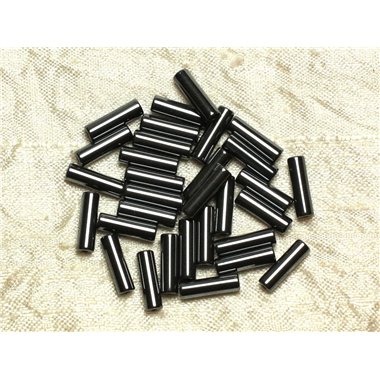 Fil 39cm 30pc env - Perles de Pierre - Hématite Tubes 13x4mm 