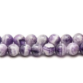 Gewinde ca. 39cm 26pc - Steinperlen - Amethyst Chevron Balls 14mm 