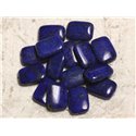 Fil 39cm 20pc env - Perles de Pierre - Lapis Lazuli Rectangles 18x13mm 