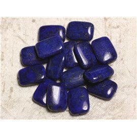 Faden 39cm ca. 20 Stück - Steinperlen - Lapislazuli-Rechtecke 18x13mm 