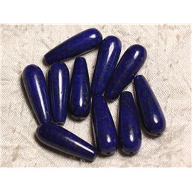 Gewinde ca. 39cm 13pc - Steinperlen - Lapislazuli Tropfen 30x10mm 