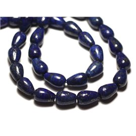 Gewinde ca. 39cm 31pc - Steinperlen - Lapislazuli Tropfen 12x8mm 