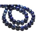 Fil 39cm 63pc env - Perles de Pierre - Lapis Lazuli Boules Facettées 6mm 