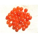 Fil 39cm 46pc env - Perles de Pierre - Jade Boules Facettées 8mm Orange 