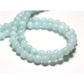 Thread 39cm 65pc approx - Stone Beads - Jade Balls 6mm Light Blue Turquoise 