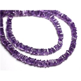 Gewinde ca. 39 cm - 300 Stück - Steinperlen - Amethyst Heishi Vierkantscheiben 4-5 mm 