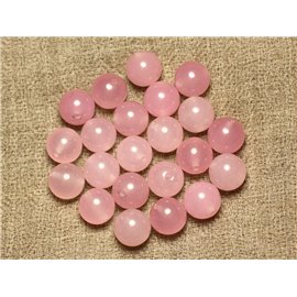 Thread 39cm 37pc approx - Stone Beads - Jade Balls 10mm Light pink 