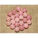 Fil 39cm 37pc env - Perles de Pierre - Jade Boules 10mm Rose clair 