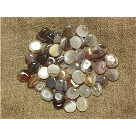 Thread 39cm 43pc approx - Stone Beads - Botswana Agate oval 7-9mm 