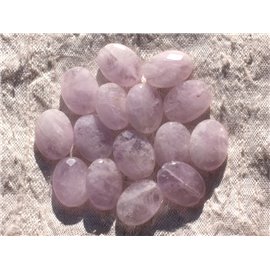 Hilo 39cm 23pc aprox - Cuentas de Piedra - Amatista Lavanda Facetada Ovalada 16x12mm 